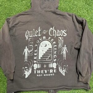 Forever 21 black zip up hoodie Size S #goth #emo